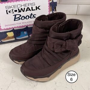 Sketchers Go Walk Max Cushioning Finesse Boot, Burgundy Women’s Size 6